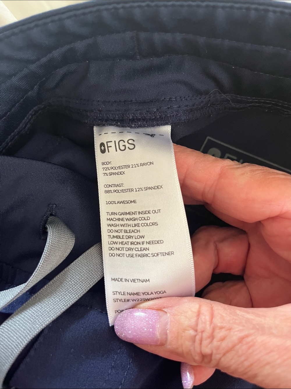 Figs Navy Women's Drawstring Cargo pants - Picture 5 of 6
